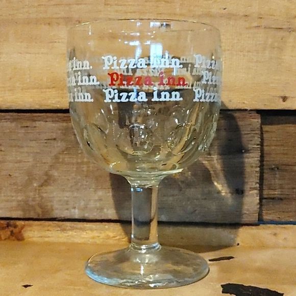 Vintage 80's Pizza Inn Thumbprint Beer Goblet - Picture 1 of 9